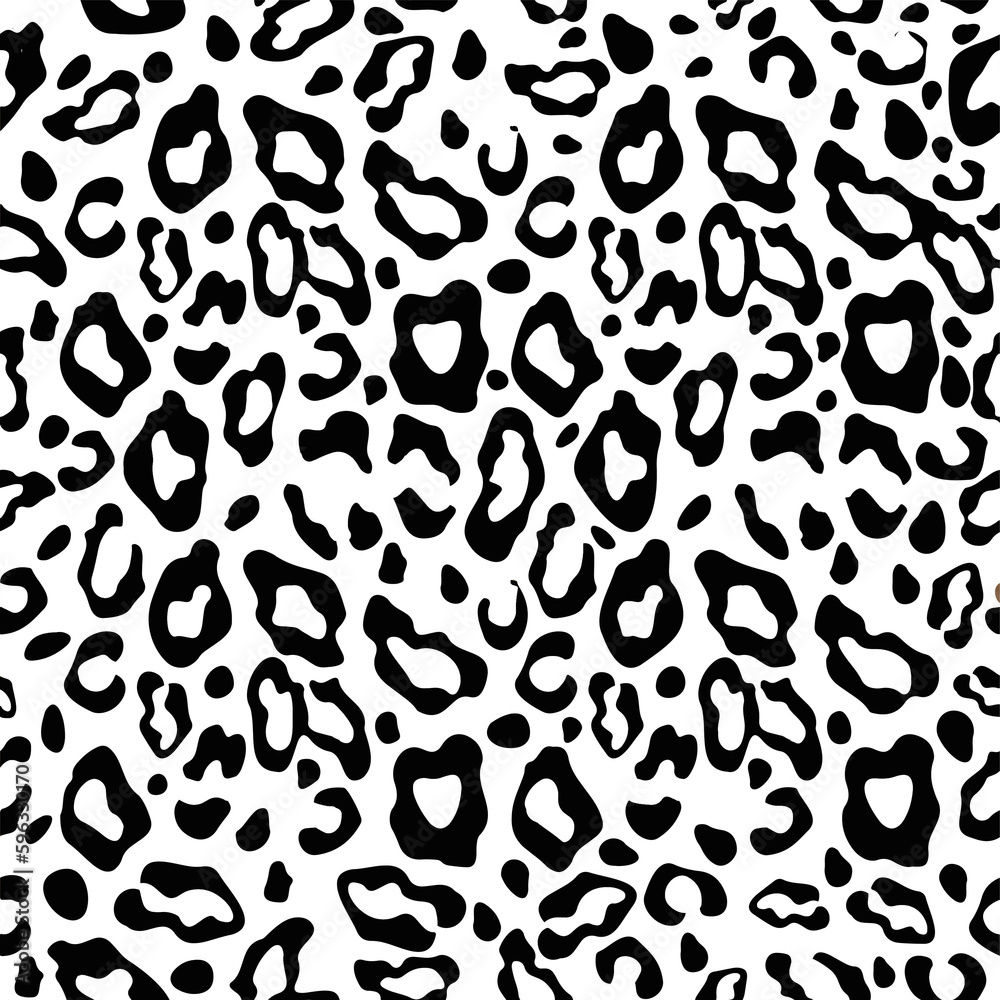 Seamless Black leopard texture pattern, Vector Black and white Cheetah print pattern animal skin abstract seamless