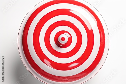 Red and white target illustration  business and marketing concept  white background. Generative AI