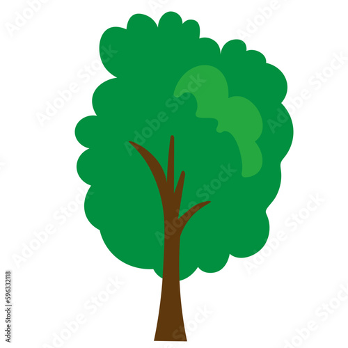 simple tree in vector.design element in flat style.object for landscape.tree trunk crown.tree icon.Forest ecology wood garden.Green space.