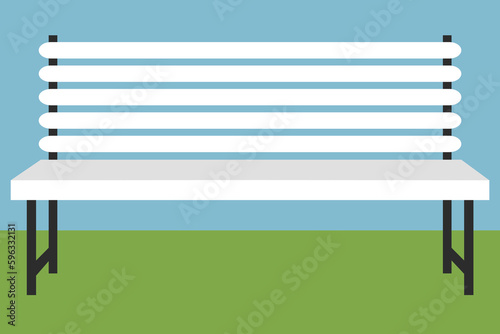 isolated bench in vector.design element in flat style.object for landscape creation.wooden park bench.template for scene creation.