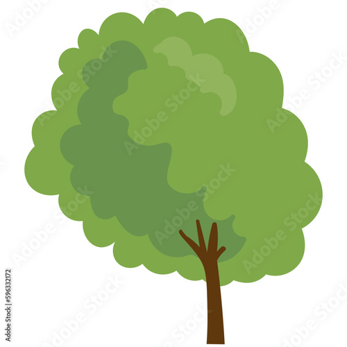 simple tree in vector.design element in flat style.object for landscape.tree trunk crown.tree icon.Forest ecology wood garden.Green space.