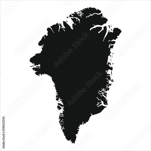 High detailed vector map. Greenland. New Map 2023.