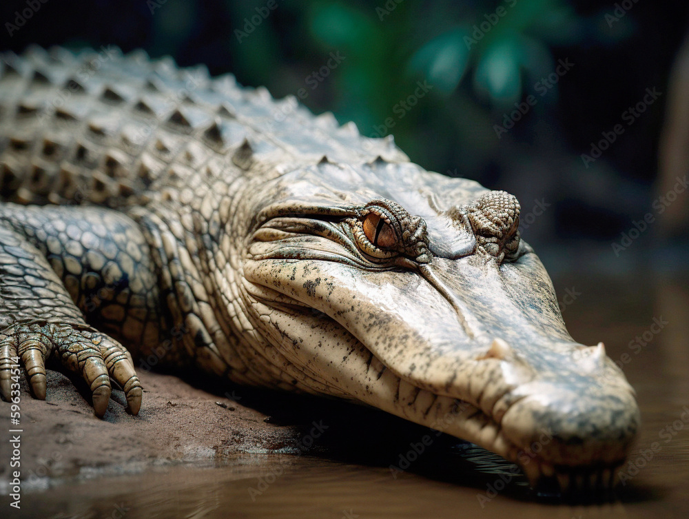 Obraz premium crocodile in the wild. Generated by AI