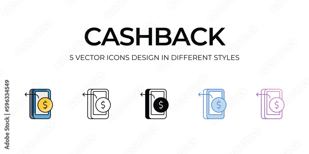 Cashback Icon Design in Five style with Editable Stroke. Line, Solid, Flat Line, Duo Tone Color, and Color Gradient Line. Suitable for Web Page, Mobile App, UI, UX and GUI design. Cashback Icon Design in Five style with Editable Stroke. Line, Solid, Flat Line, Duo Tone Color, and Color Gradient Line. Suitable for Web Page, Mobile App, UI, UX and GUI design.