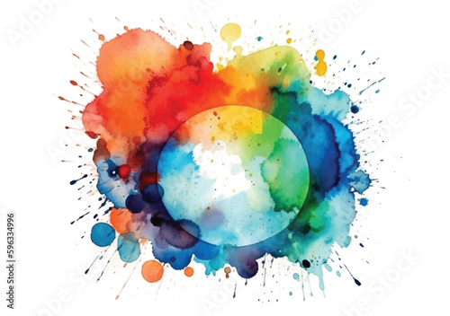 Colorful watercolor splashes on white background, absctract vector illustration.