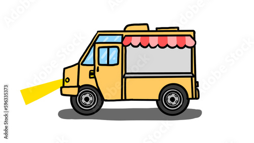 yellow food truck illustration
