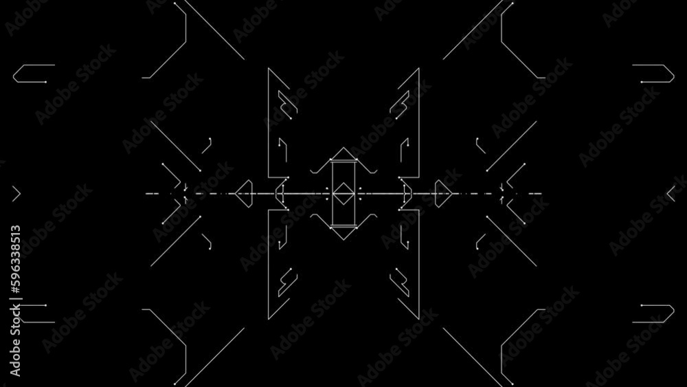 The movement of electrons along the paths of the microcircuit. Microcircuit Pattern. Future technologies. Digital Background