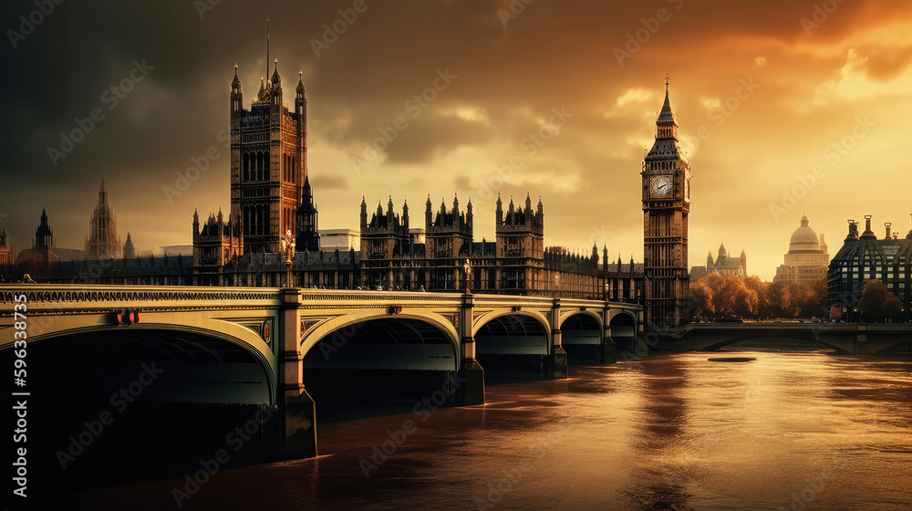 Big Ben. Breathtaking travel destination place. Generative AI Big Ben. Breathtaking travel destination place. Generative AI