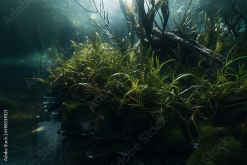 Image of aquatic vegetation. Generative AI
