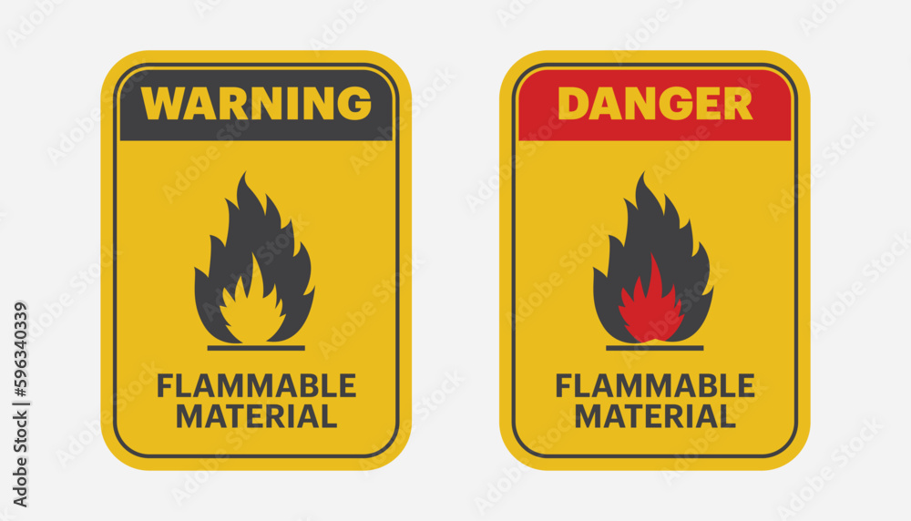 Danger, Warning Flammable material icon. symbol sign. vector Danger, Warning Flammable material icon. symbol sign. vector