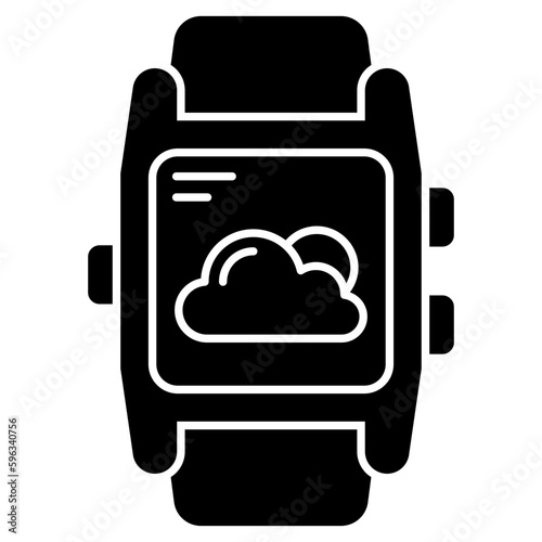 A unique design icon of smartwatch weather 
