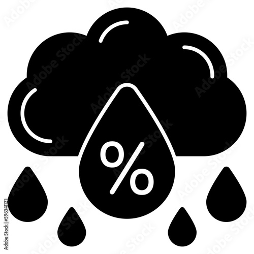 Conceptual flat design icon of humidity 