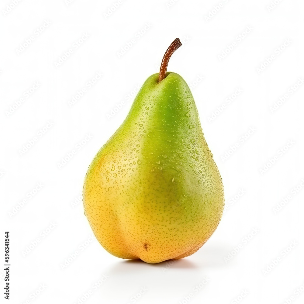 Pear isolated on white background, generative ai Pear isolated on white background, generative ai