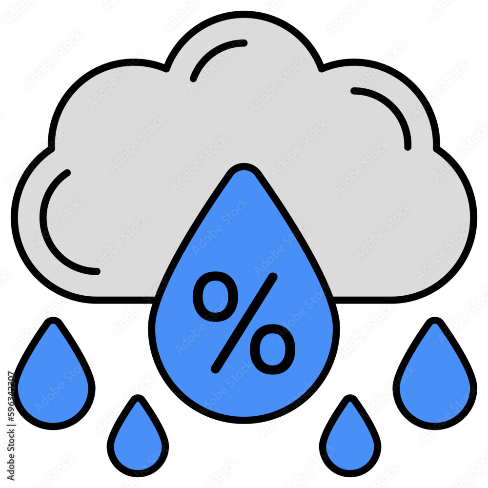 Conceptual flat design icon of humidity Conceptual flat design icon of humidity