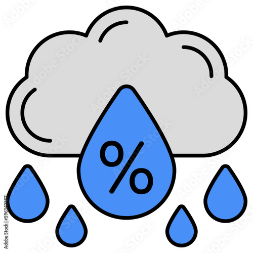 Conceptual flat design icon of humidity 