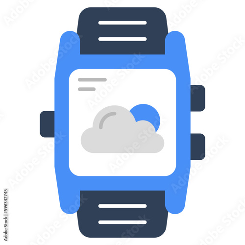 A unique design icon of smartwatch weather 