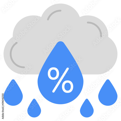 Conceptual flat design icon of humidity 