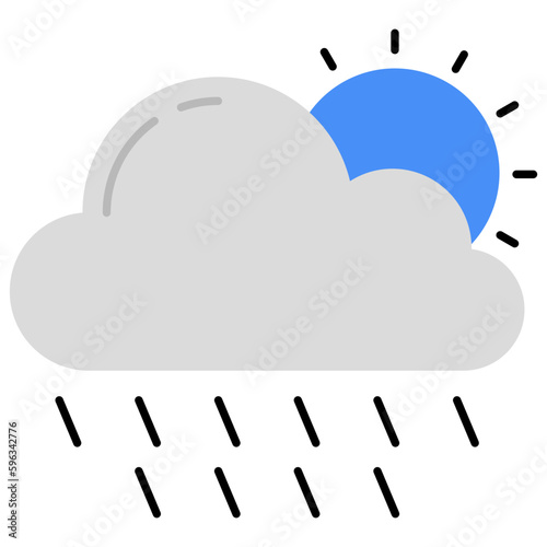 A unique design icon of partly rainy day 