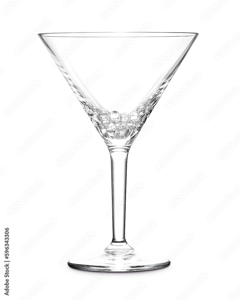 empty martini glass isolated on transparent background