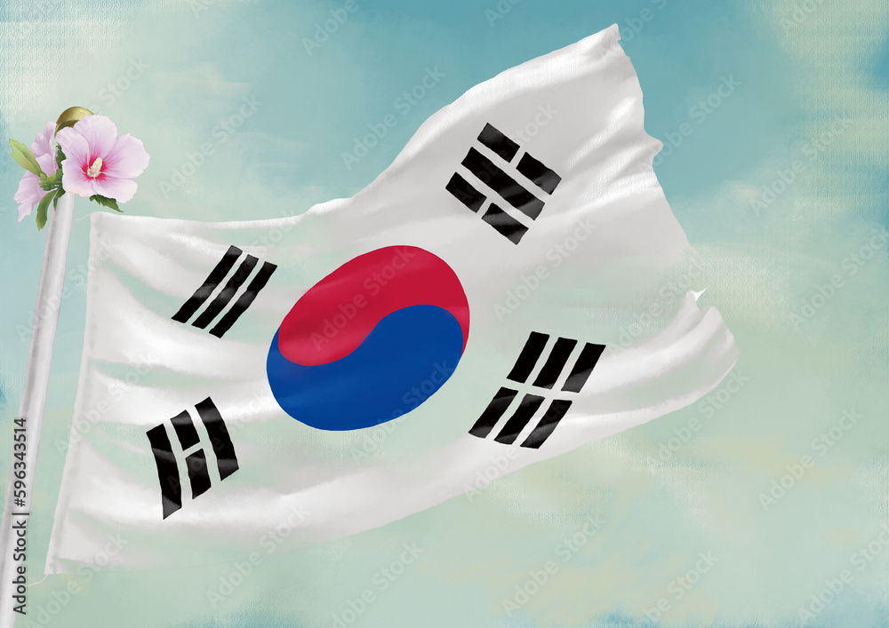 태극기와 무궁화 태극기와 무궁화