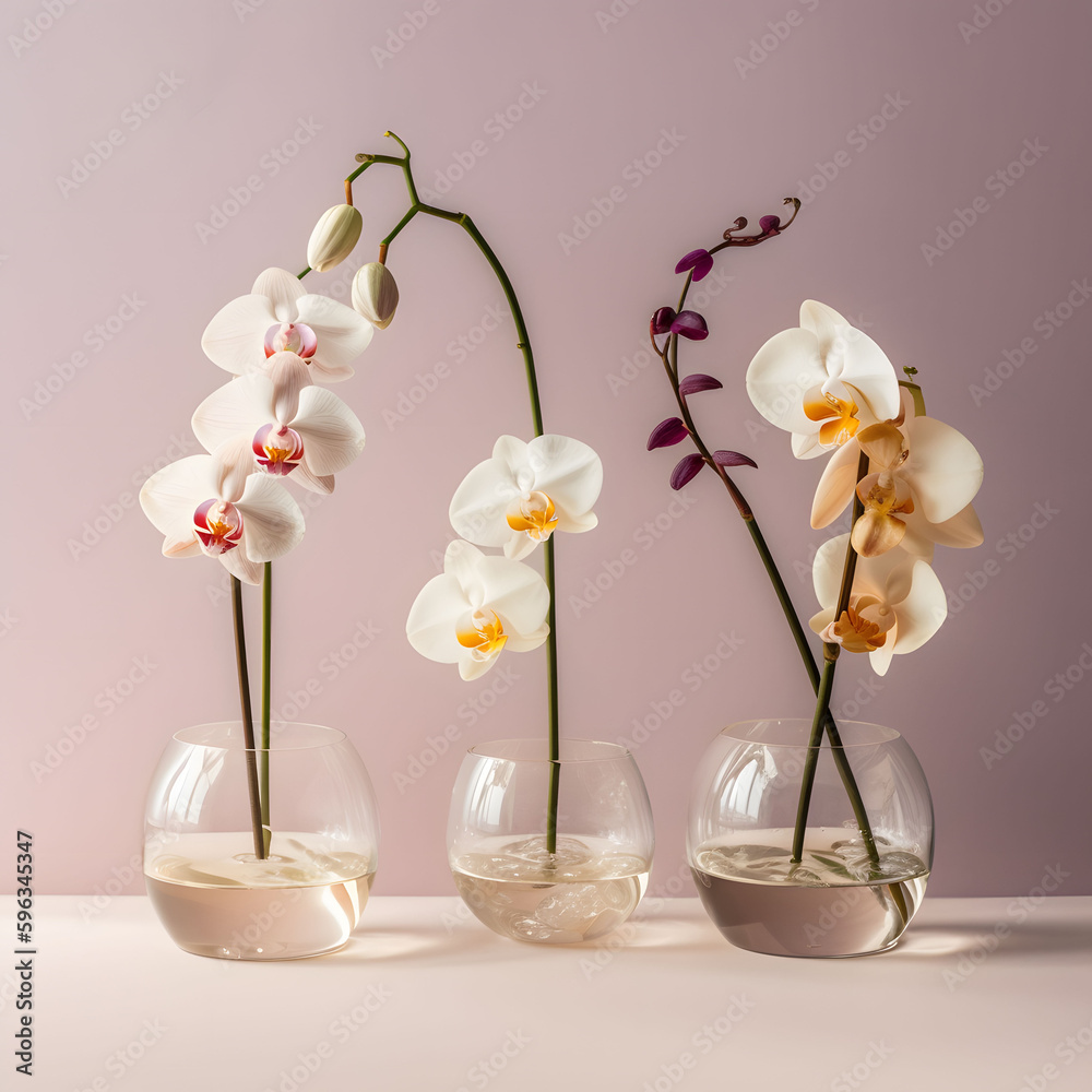 flower with thin long stems sitting in transparent glass flower with thin long stems sitting in transparent glass