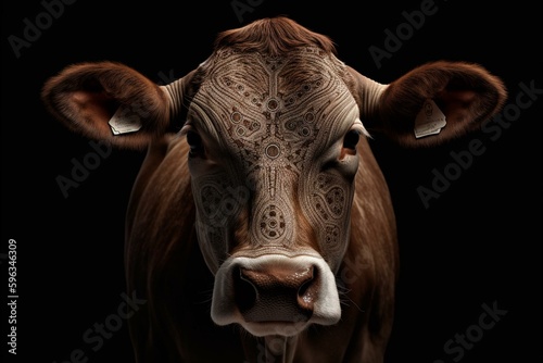 Idealized model of a cow as a perfectly symmetrical sphere. Generative AI