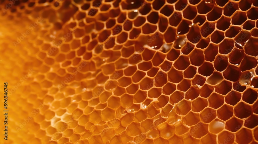 Honeycomb with honey. Generative AI