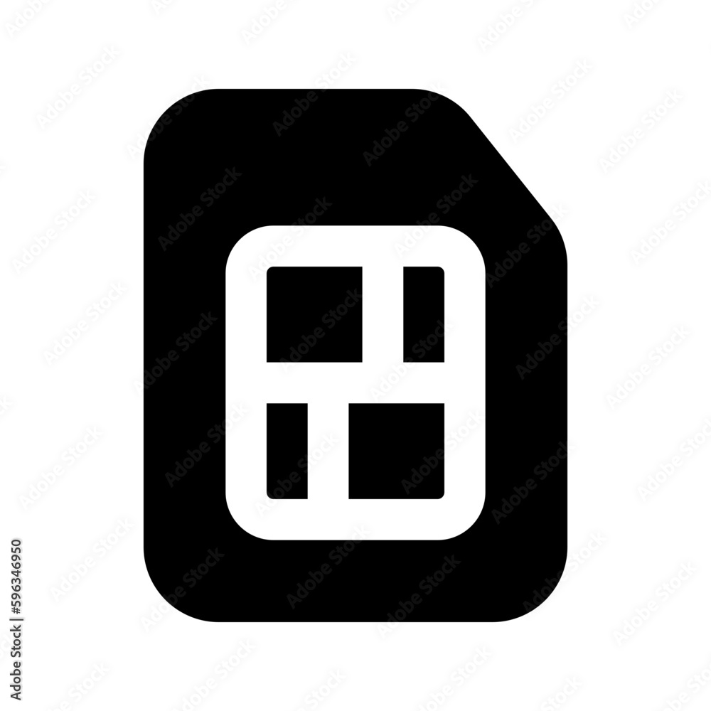 sim card glyph icon sim card glyph icon