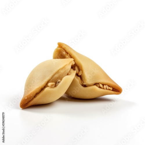 Fortune Cookies Isolated on White. Generative AI