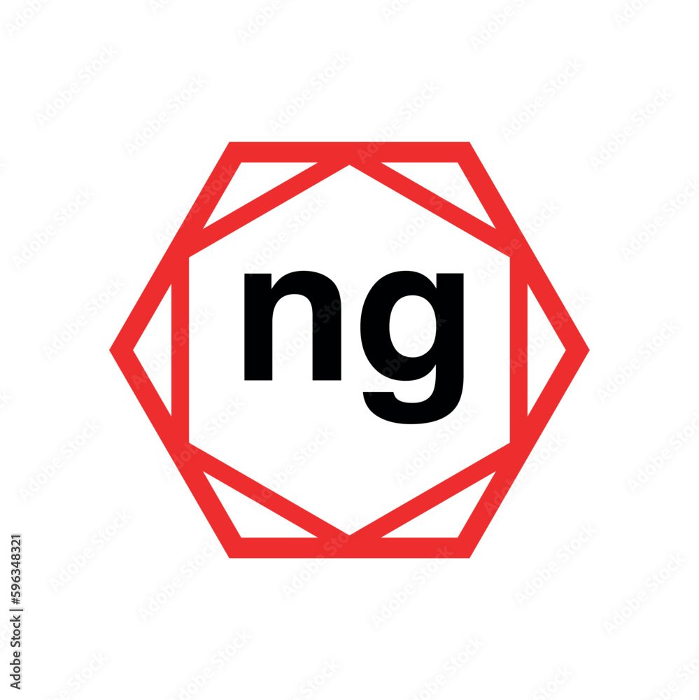 NG hexagon typography monogram vector. NG brand name icon. NG hexagon typography monogram vector. NG brand name icon.