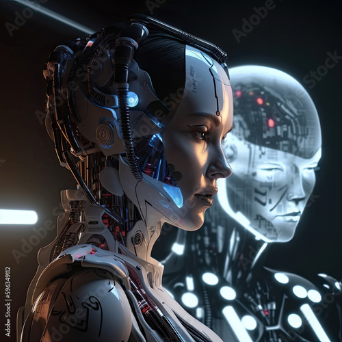 Futuristic Femme Fatale Robotic Warrior © anthony