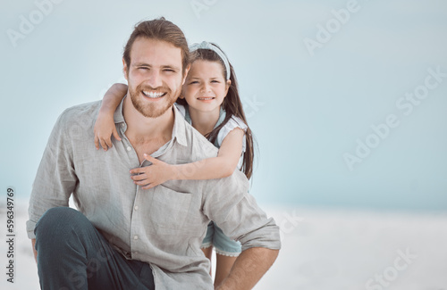 Our bond is like no other. Shot of a young father and daughter spending time together at the beach.