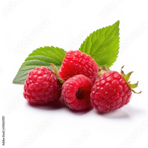 Raspberry fruit isolated on white background.