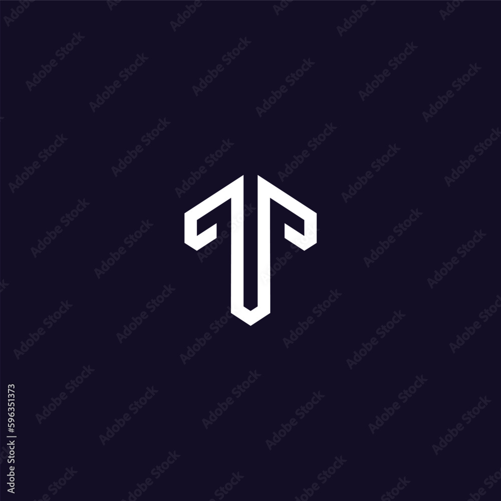 T letter simple flat icon logo T letter simple flat icon logo