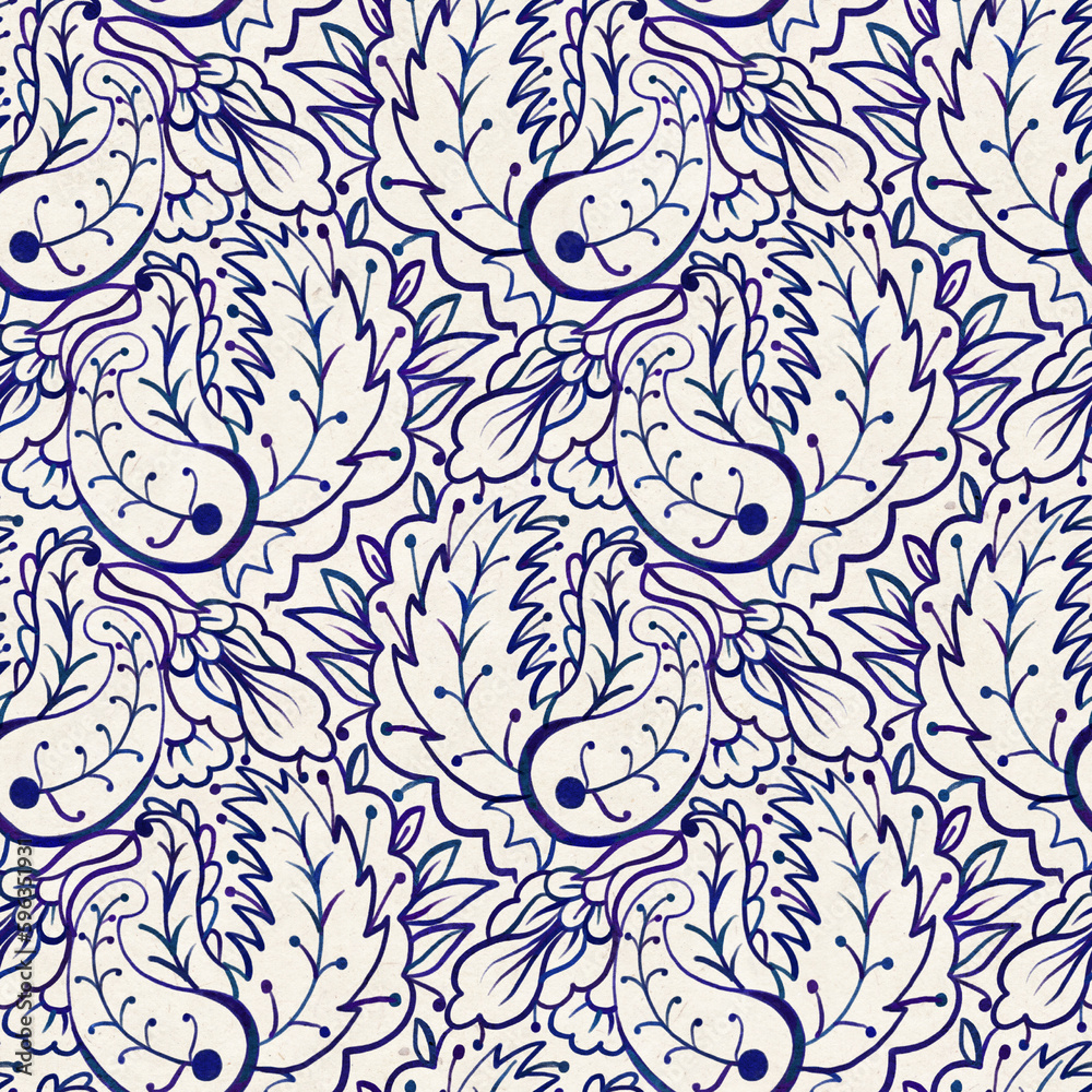 Seamless pattern with multicolor Paisley print Seamless pattern with multicolor Paisley print