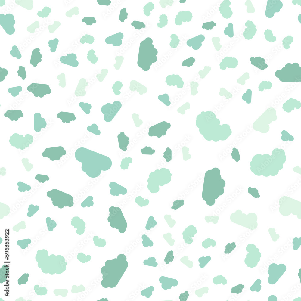 Light and Dark Green Clouds Vector Seamless Pattern Light and Dark Green Clouds Vector Seamless Pattern