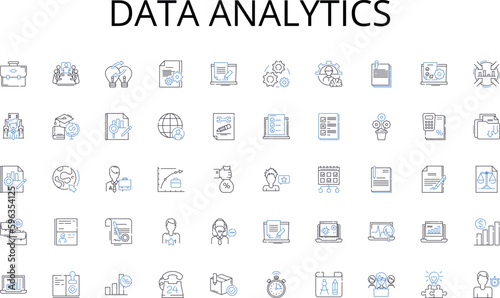 Data Analytics line icons collection. Survival, Purpose, Consciousness, Identity, Evolution, Meaning, Experience vector and linear illustration. Perception,Time,Memory outline signs set Generative AI