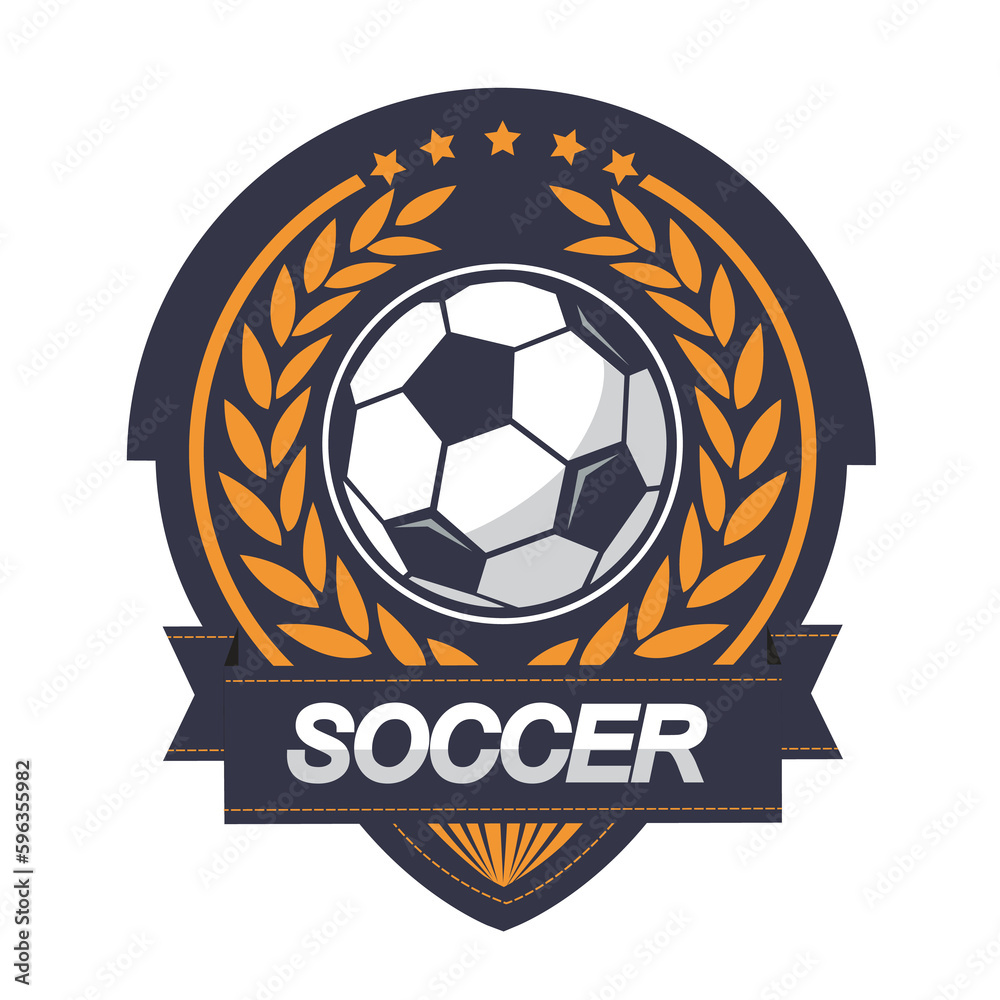 Illustration of yellow soccer logo.It's for finisher concept Illustration of yellow soccer logo.It's for finisher concept