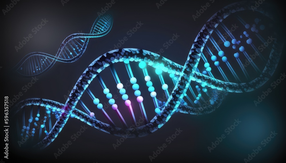 glowing human DNA strand wallpaper the science of life generative ai