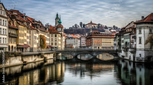 Bern. Breathtaking travel destination place. Generative AI
