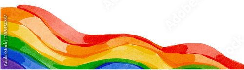 Rainbow  flag watercolor background.LGBT  Pride month texture concept. vector