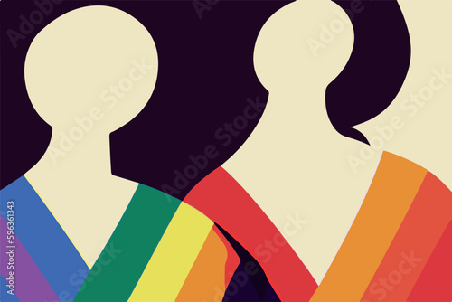 Abstract and expressive representation of LGBT people, celebrating the spirit of pride and inclusion