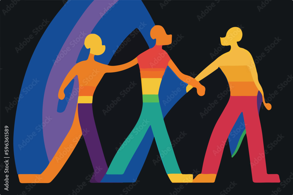 Expressive representation of LGBT individuals, showcasing community power and pride