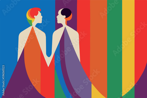 Abstract and expressive representation of LGBT people, celebrating the spirit of pride and inclusion