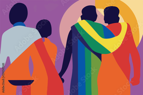 Artistic representation of LGBT people, highlighting their strength and resilience