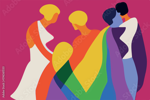 A striking and colorful illustration of LGBT individuals, emphasizing the power of community