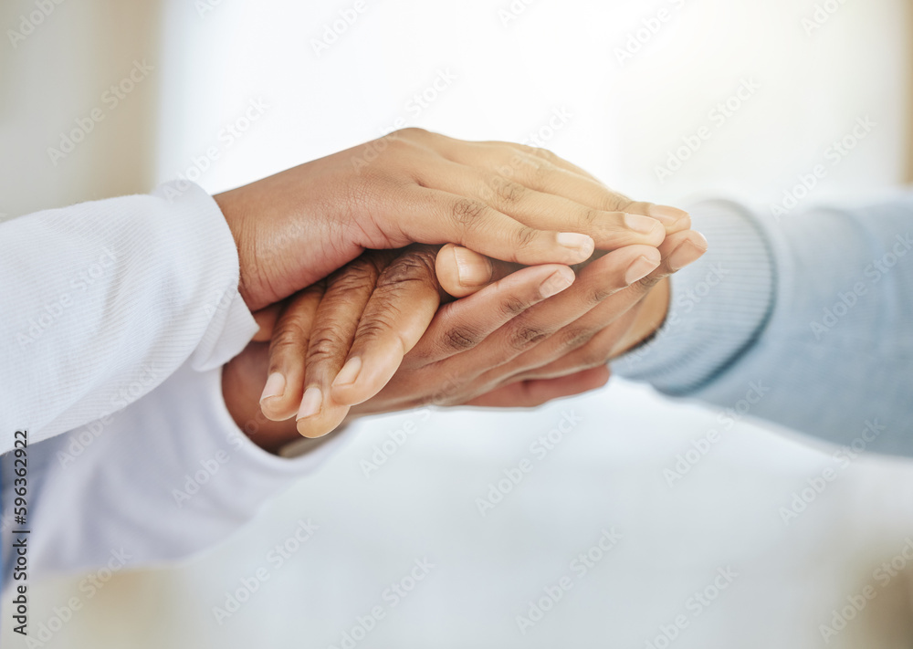 Fototapeta premium A promise to try. Cropped shot of an unrecognizable nurse offering their patient support in a hard time.