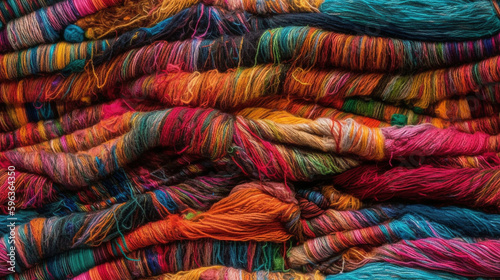 Truly Seamless Tile of Colorful Knitting Yarn And String Background - Generative AI. With the option to seamlessly tile on all sides to your desired size.