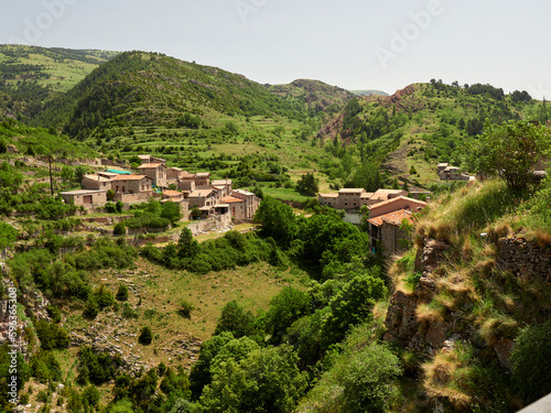 Views over the village of Castellar de N'Hug photo