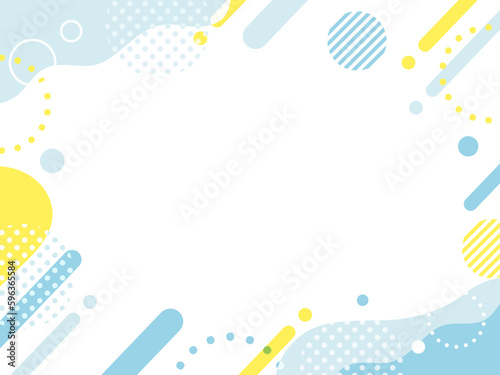 青　夏　ポップ 　ウェーブ　フレーム　背景 